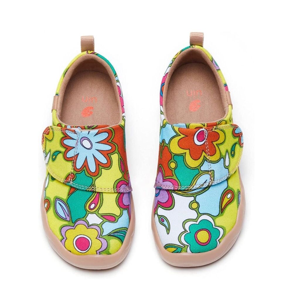 Uin Kid Shoes Casual Slip-on Canvas Loafers (Floral Party) New No Box - Picture 2 of 8